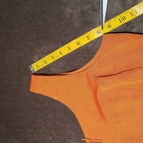 Vintage Linen-blend Farouche Lori Weidner Dress-Suit / Sz 8 / Orange, Rust-Brown - Picture 16 of 16